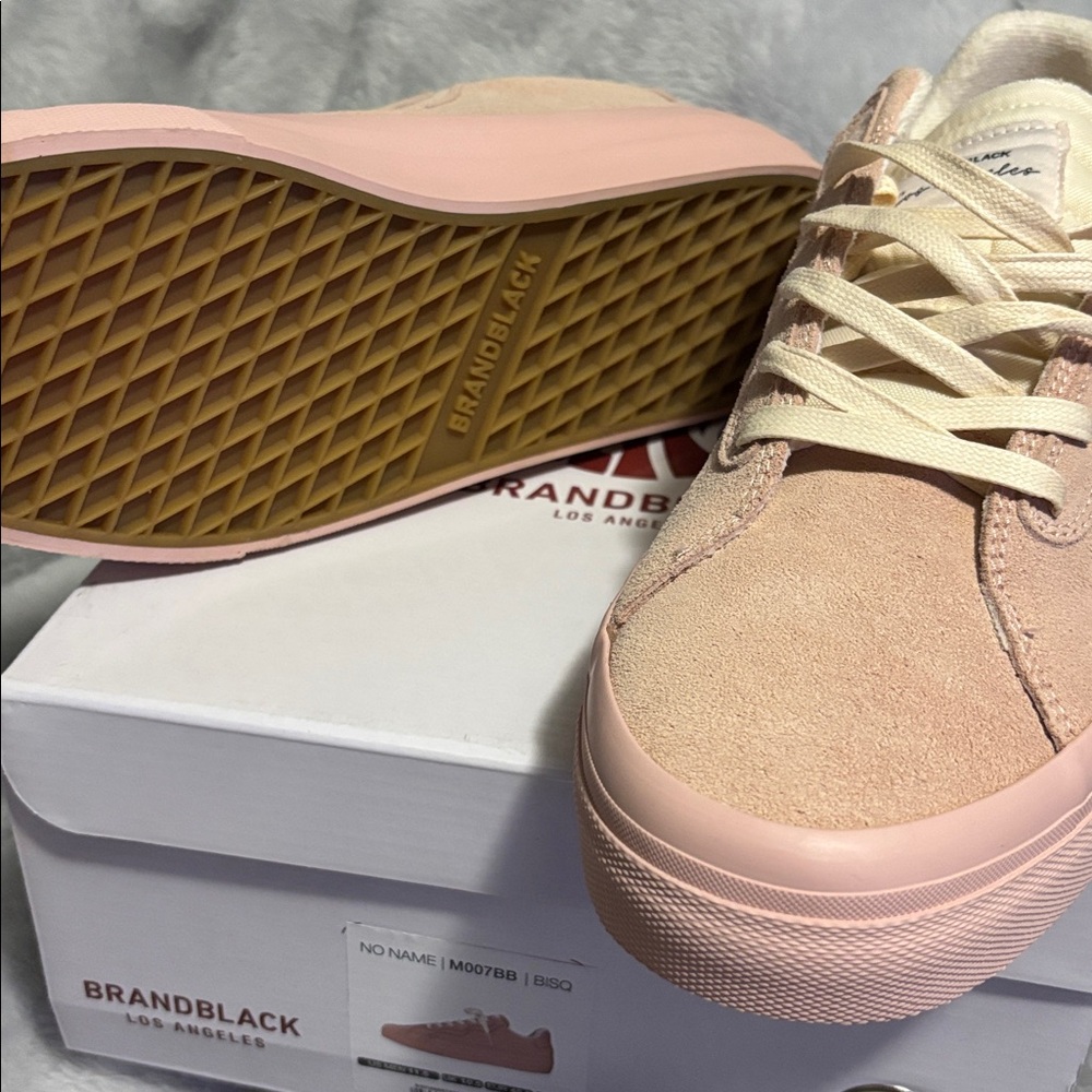Brandblack Men's. Pink Suede Sneakers - Picture 3 of 6